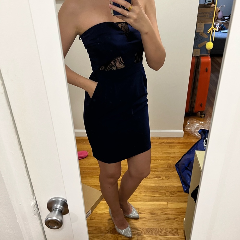 Royal Blue mini cocktail dress with pockets
